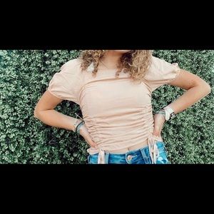 SHEIN puff sleeve crop